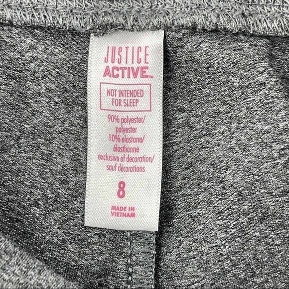 Justice Active Leggings Girls Size 8 Gray Black Mesh - Picture 2 of 8